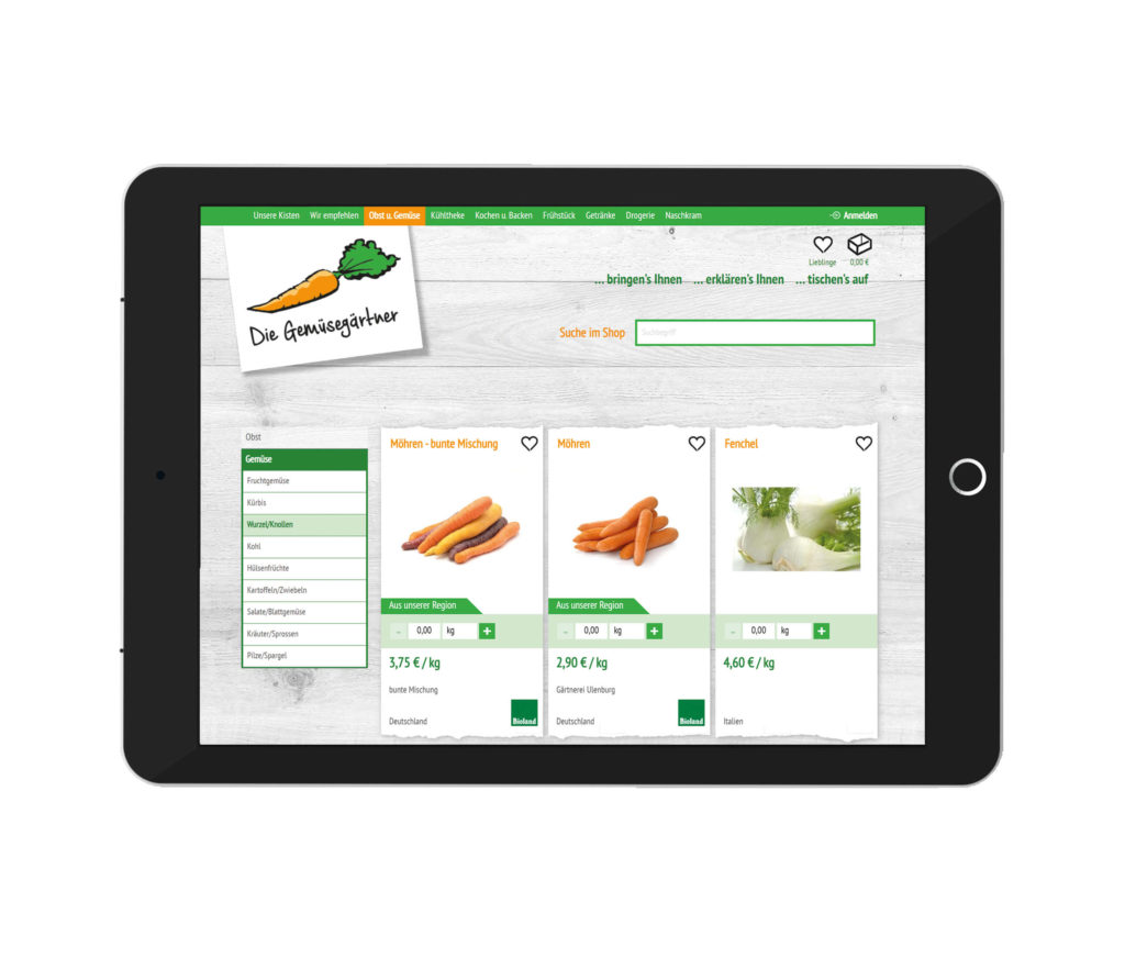 Online Shop Die Gemüsegärtner