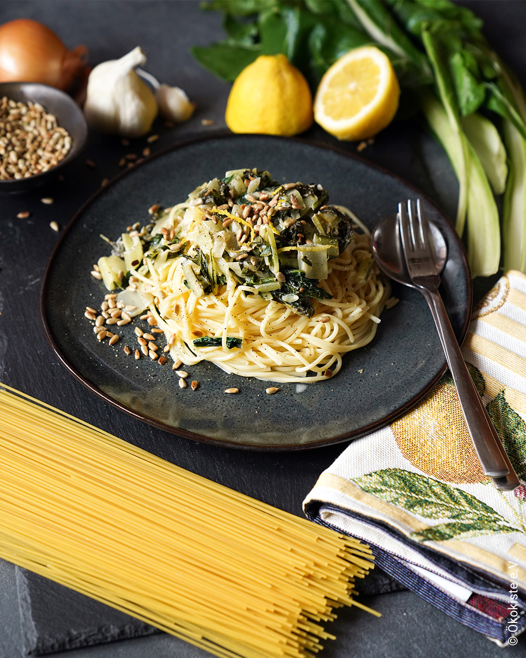 Mangold Pasta mit Zitrone - Die Gemüsegärtner